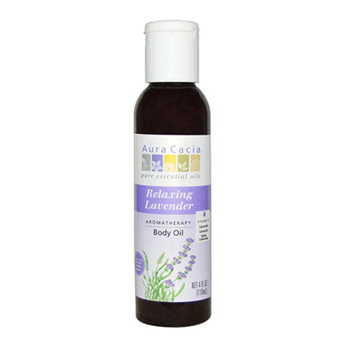 Aura Cacia Lavender Harvest Aromatherapy Body And Massage Oil, 4 Oz